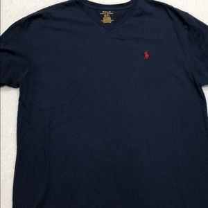 Polo Ralph Lauren Navy Blue V Neck T Shirt Small